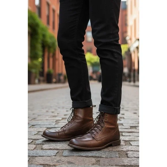 Frye Phillip Work Boot 87901 Mens Brown Leather Lace Up  display picture 3